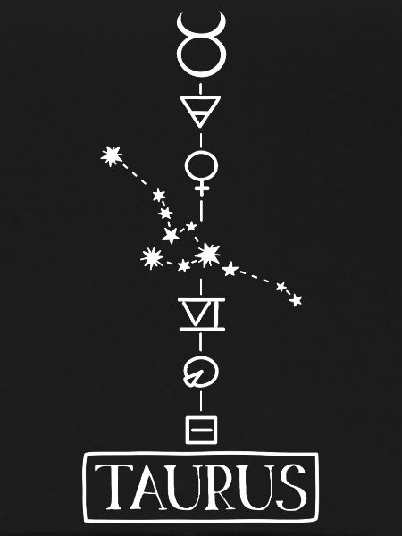 Taurus - Taurus Zodiac - white