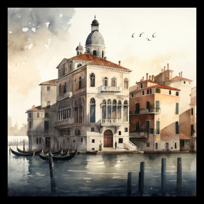 Gondoles Aquarell de Venise
