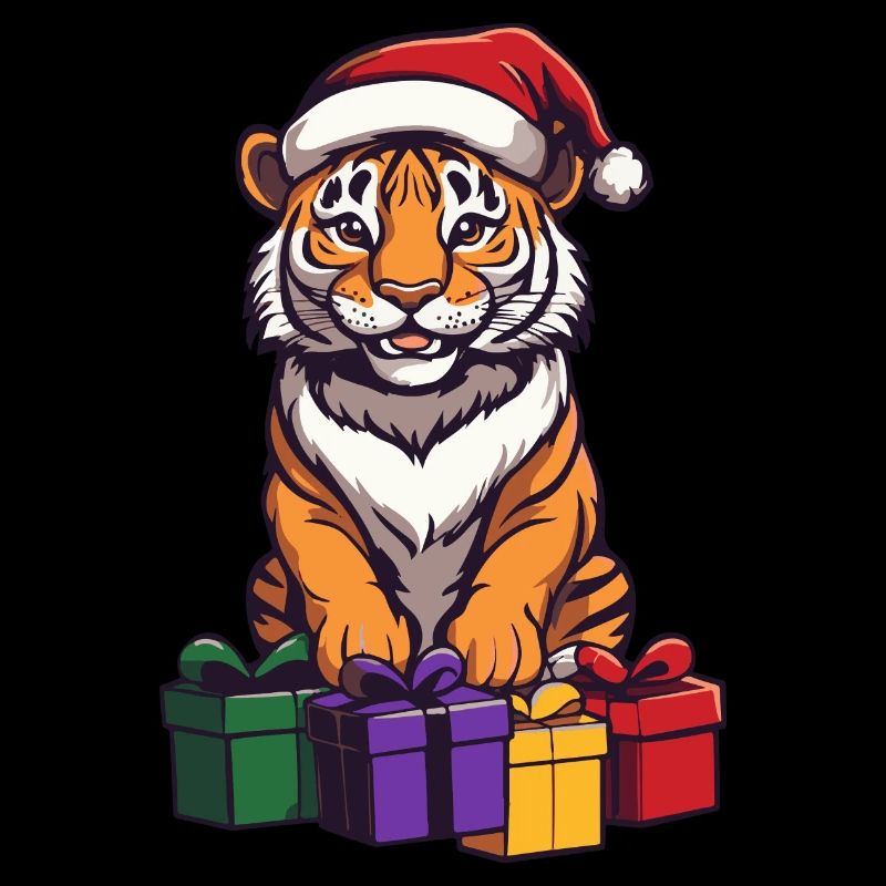 Tiger Weihnachten Comic Geschenke