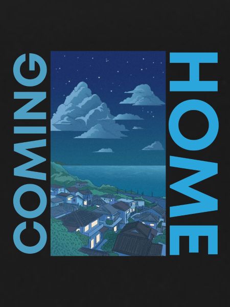 Coming Home blue font