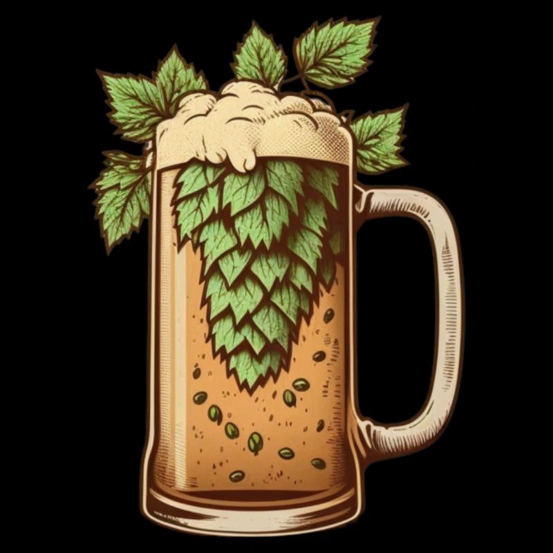 Hops in a craft beer glass
