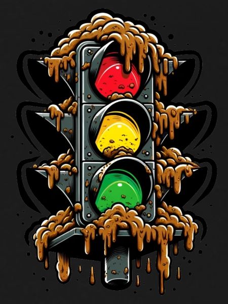 Classic German traffic light