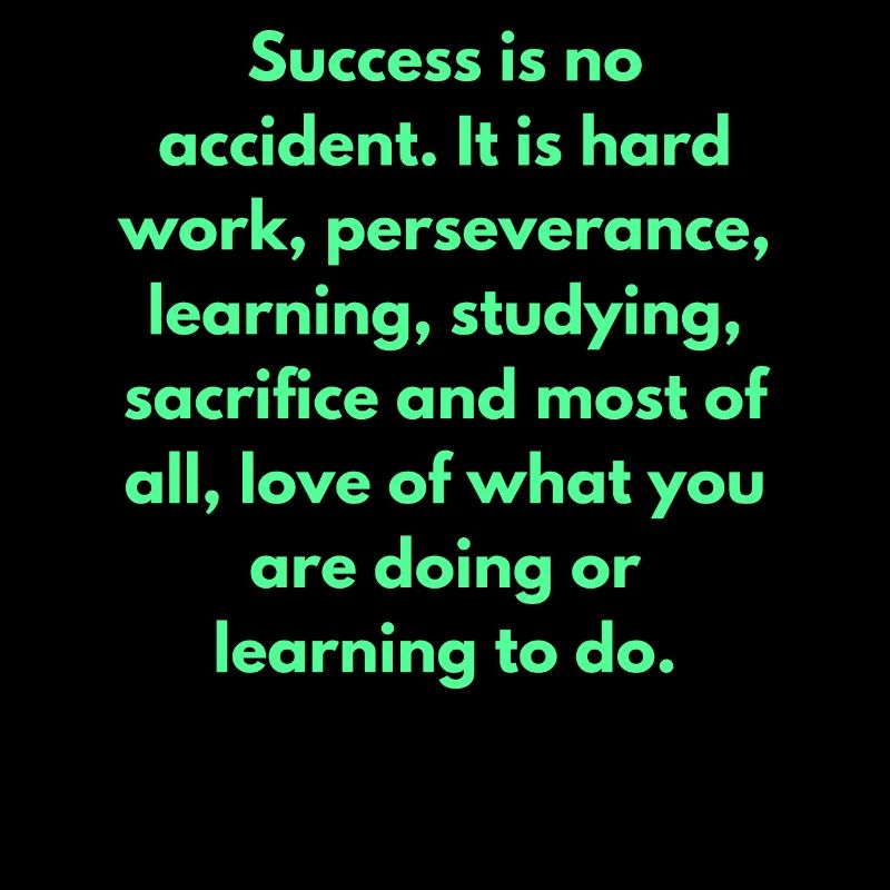 Success Is No Accident It Is Hard Work
