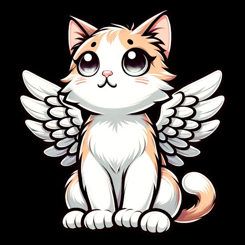 Dessin de bande dessinée ange chat mignon
