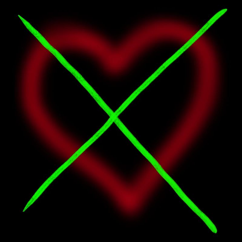 Herz durchgestrichen