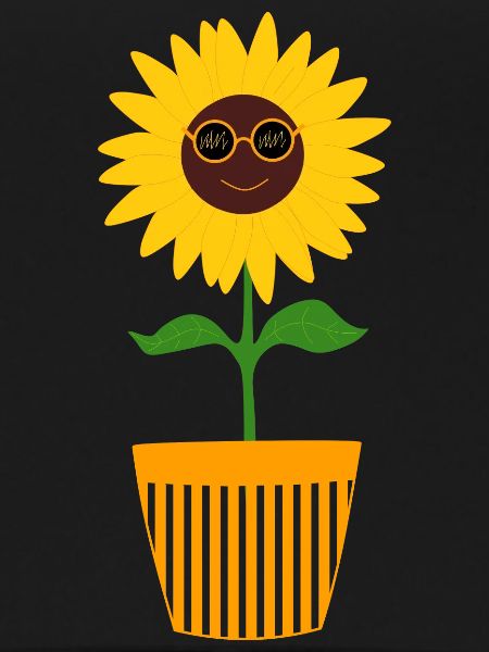 70s Flower Pattern Sunflower