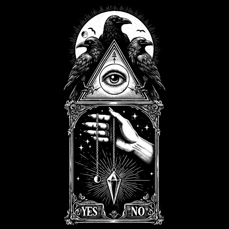 pendule Yes/No Corbeaux