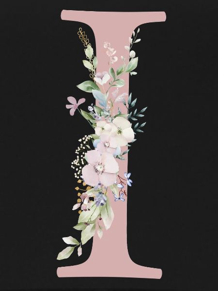 I Monogram, Floral, Personalizable