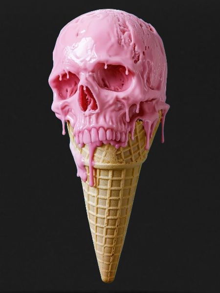 Pink Skull Eiscreme Kunst