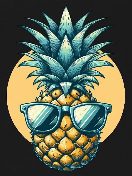 Cool pineapple with sunglasses