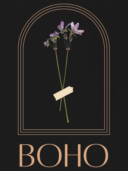 Boho Blütenstrauß im Bogenrahmen