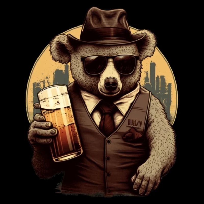 Koala cool avec lunettes de soleil, bière et chapeau
