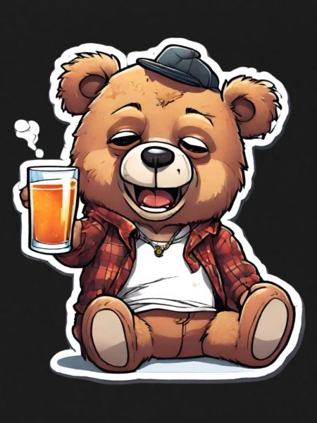 Lässiger Teddy mit Bier