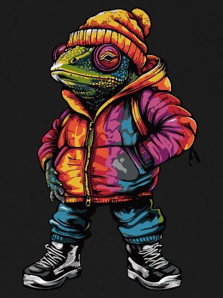 Chameleon Funny Winter