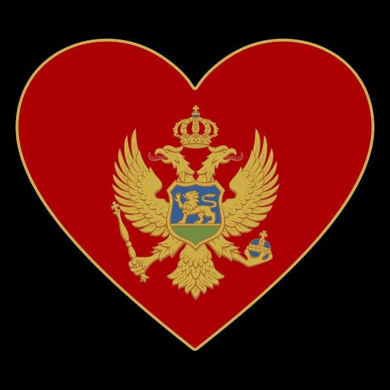 Cœur de drapeau du Monténégro