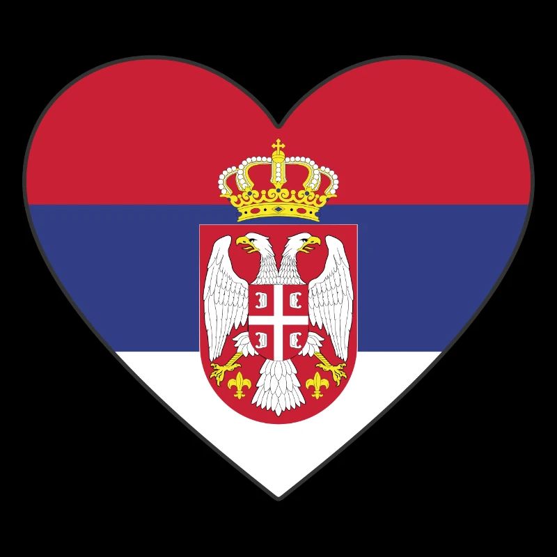 Cœur de drapeau de la Serbie