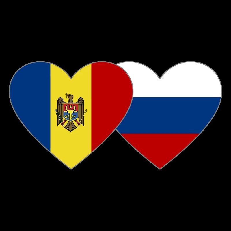 Moldavie Russie Drapeau Coeur