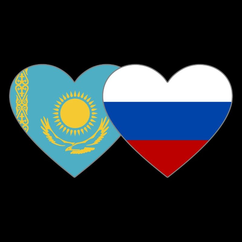 Kazakhstan Russie Drapeau Coeur