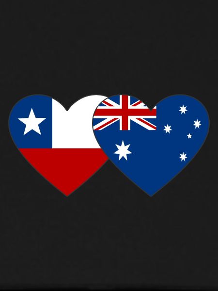 Chile Australia Flag Heart