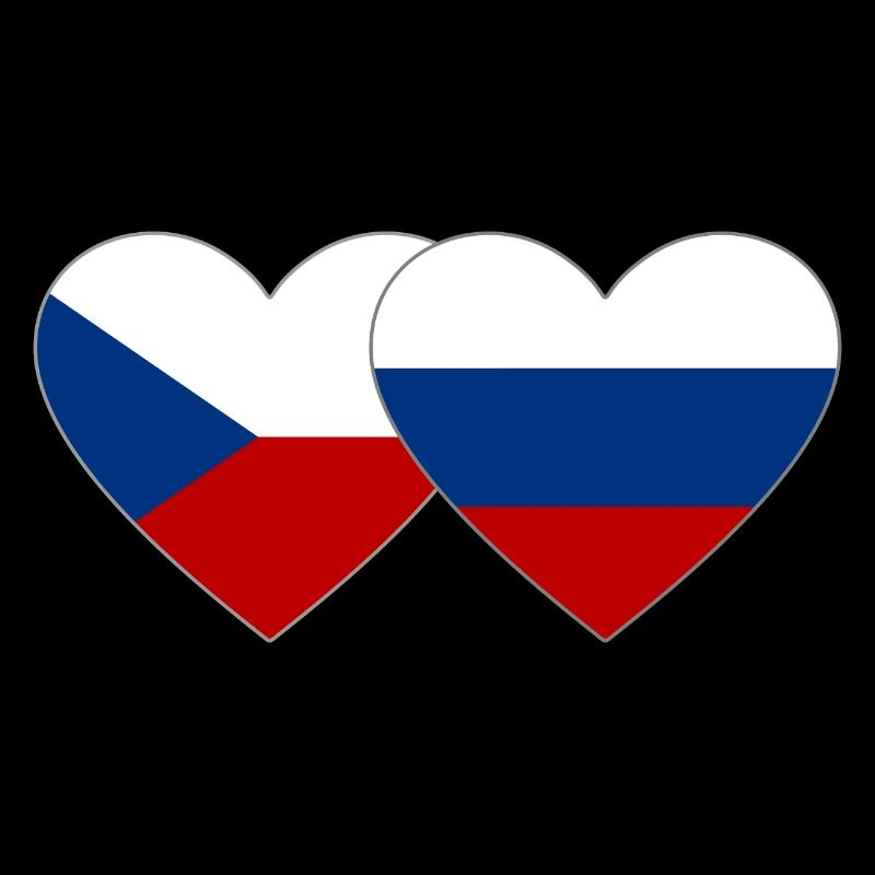 République tchèque Russie Flag Heart