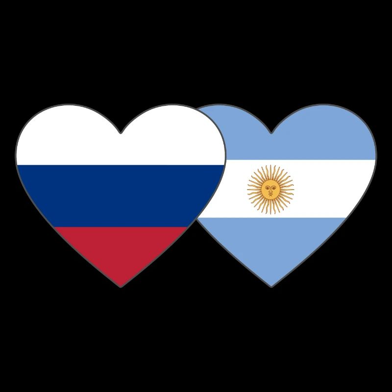 Russie Argentine Flag Heart