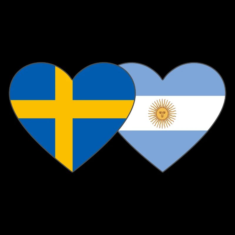 Suède Argentine Flag Heart