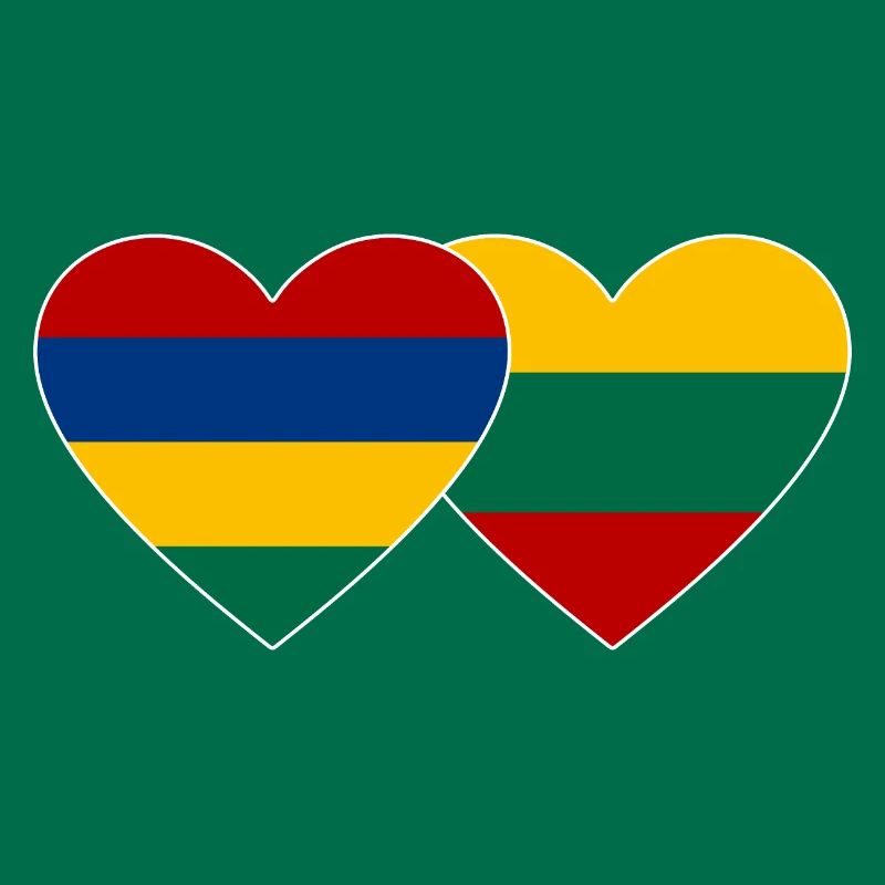 Mauritius Lithuania Flag Heart