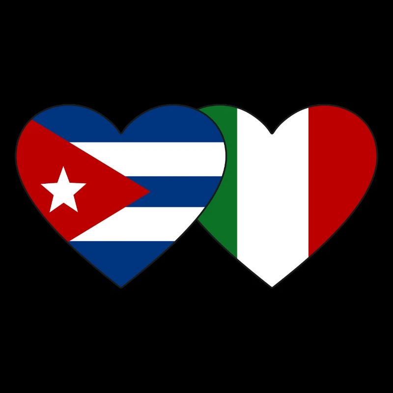 Cuba Italy Flag Heart