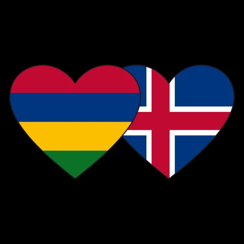 Maurice Islande Flag Coeur