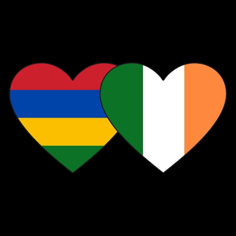 Mauritius Ireland Flag Heart