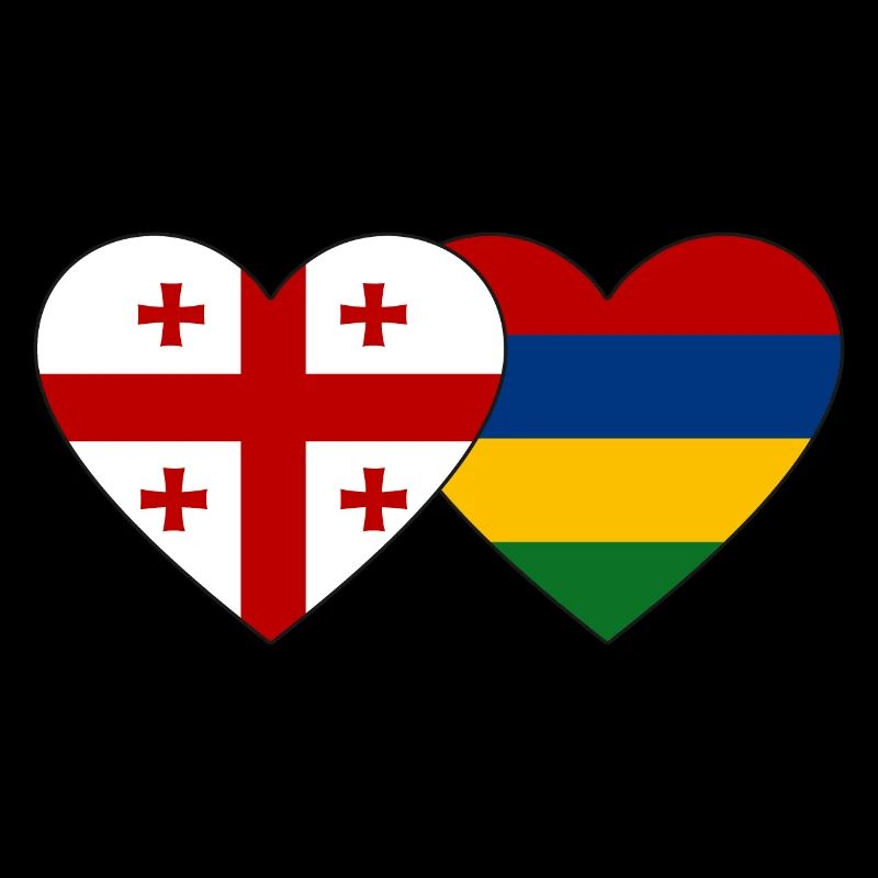 Georgia Mauritius Flag Heart