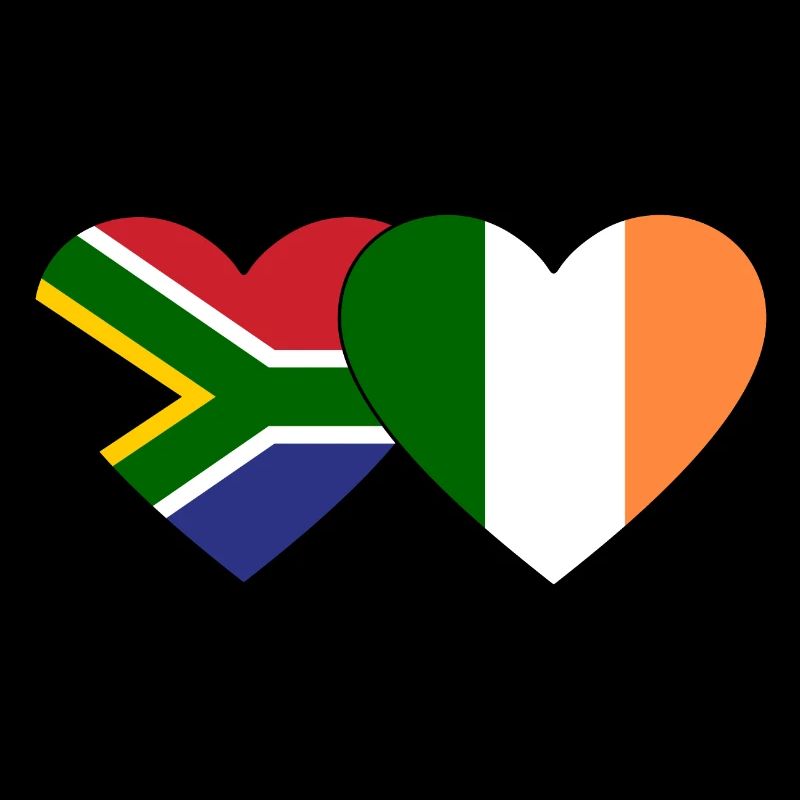 Afrique du Sud Irlande Flag Heart