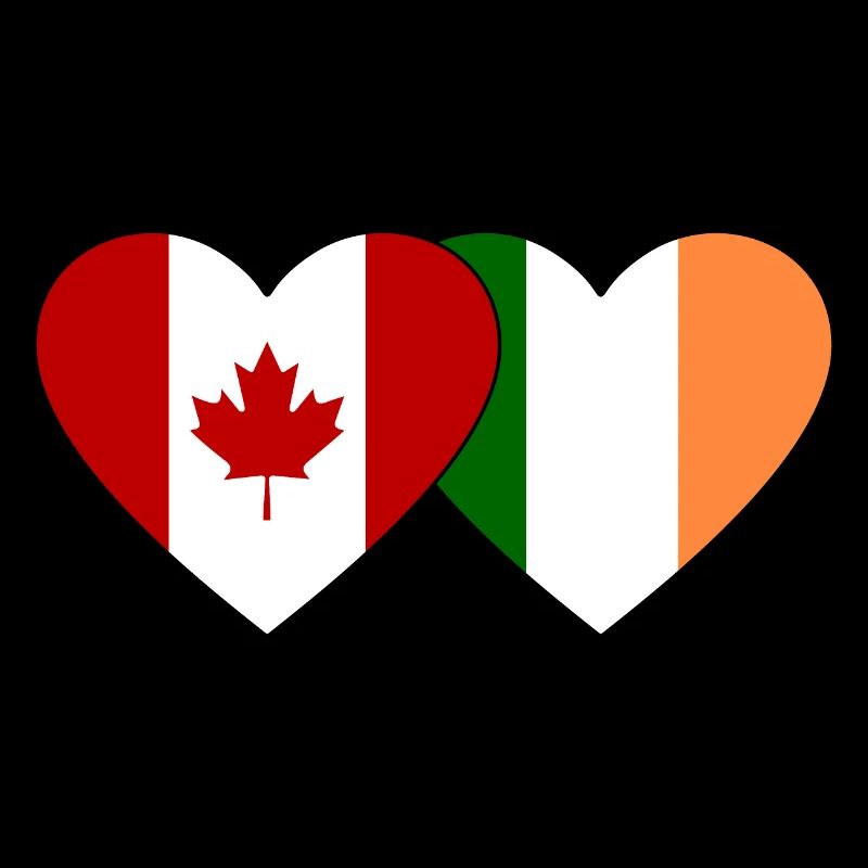 Cœur de drapeau Canada-Irlande