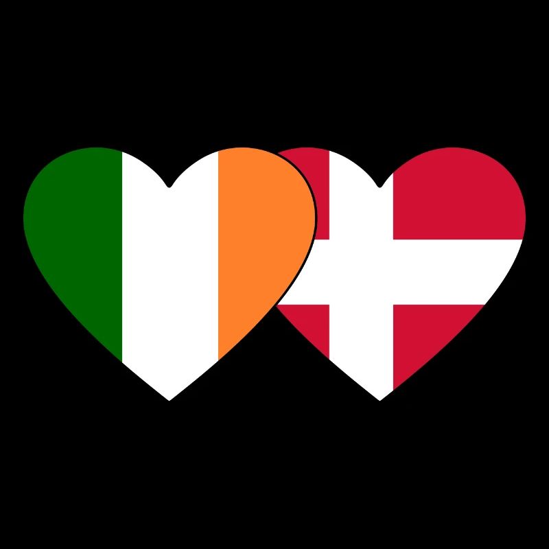 Irlande Danemark Flag Heart