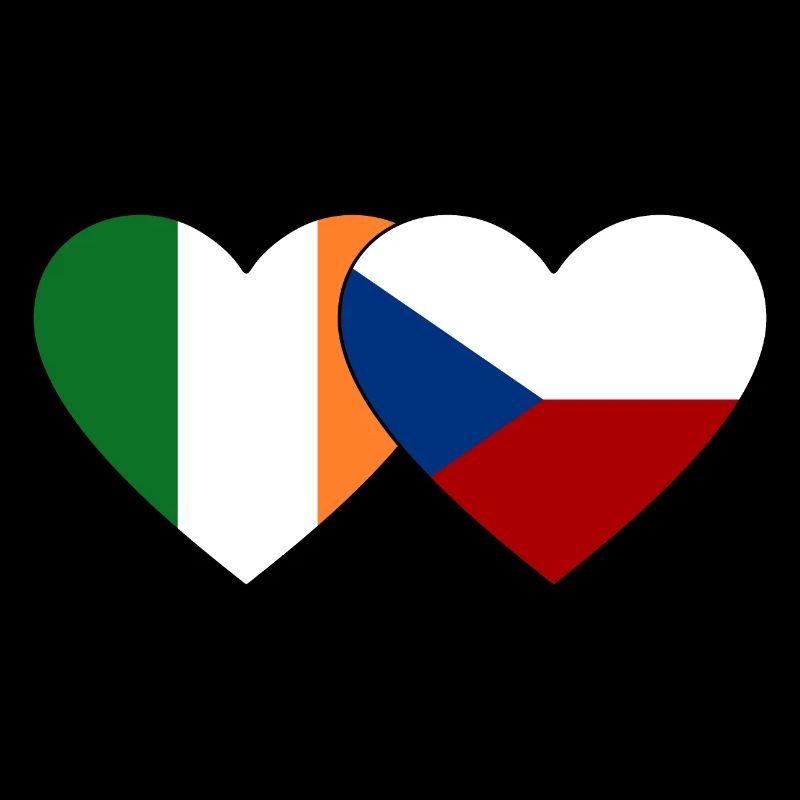 Irland Tschechien Flagge Herz