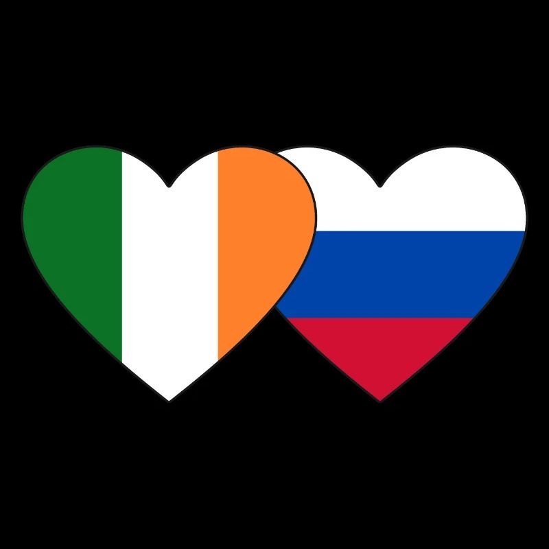 Irlande Russie Flag Heart