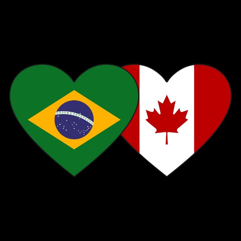 Brésil Canada Drapeau Coeur