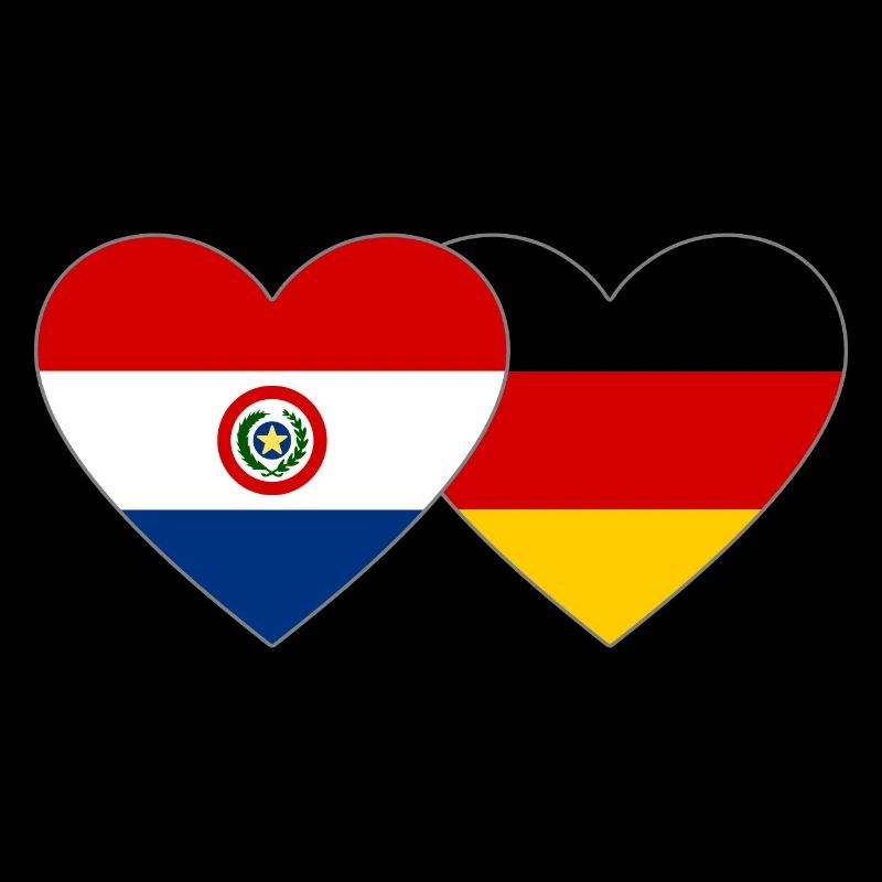 Paraguay Germany Heart Flag