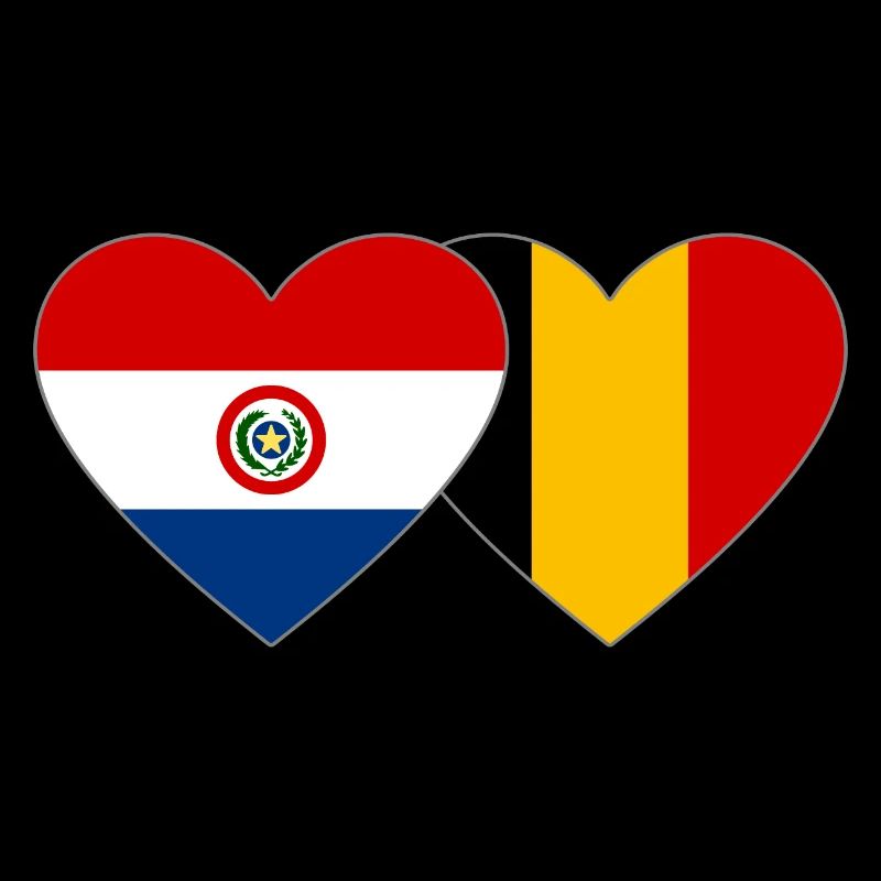 Paraguay Belgique Drapeau du Cœur