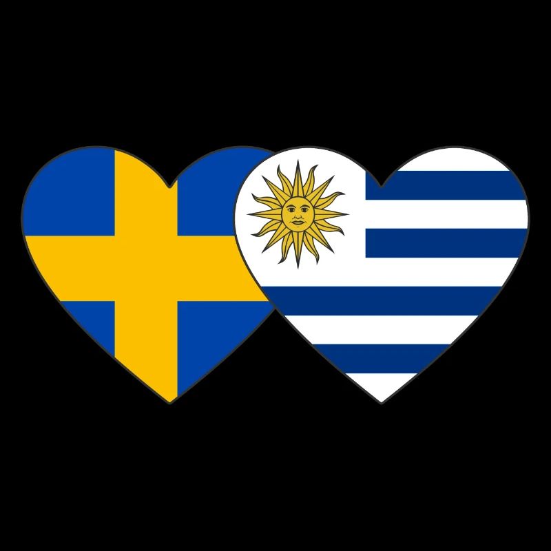Suède Uruguay Drapeau du cœur