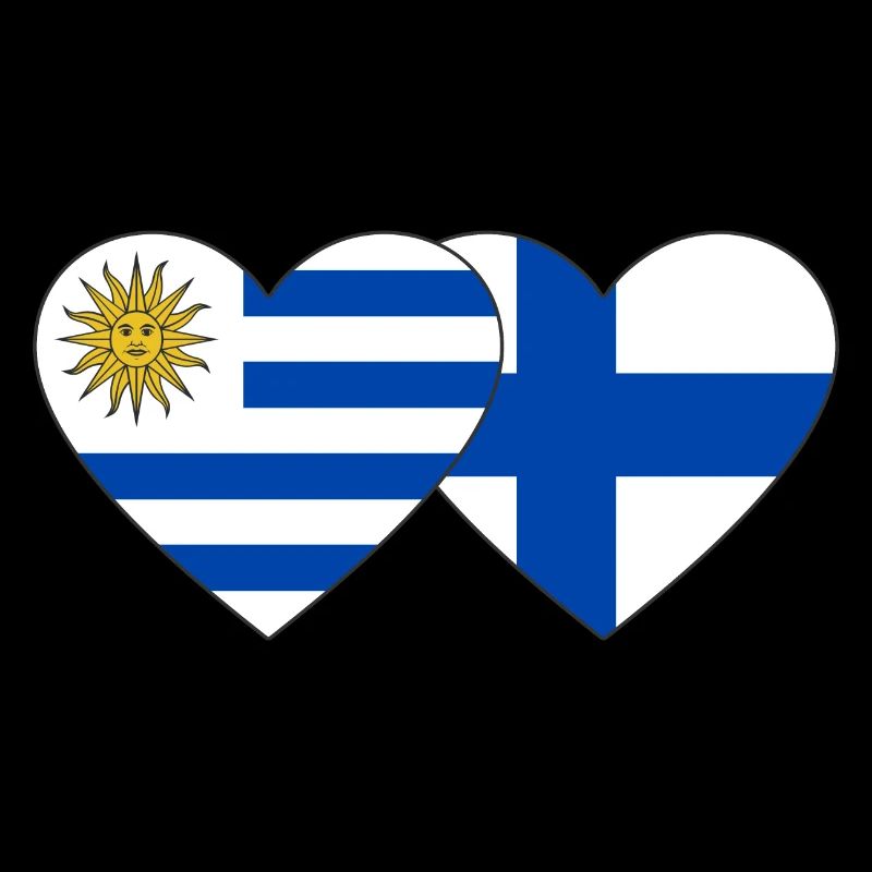 Uruguay Finlande Drapeau du cœur