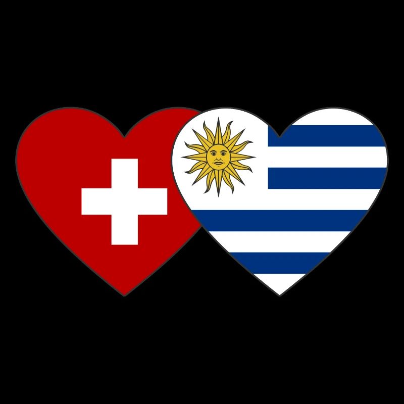 Suisse Uruguay Drapeau Coeur