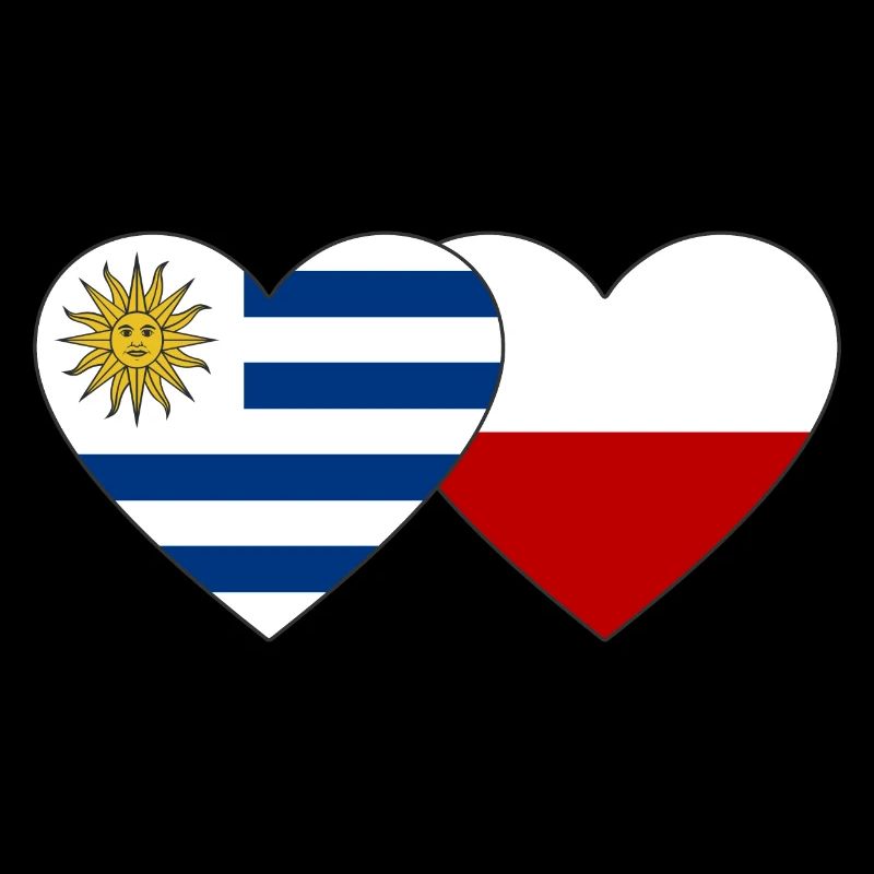 Uruguay Pologne Drapeau du cœur