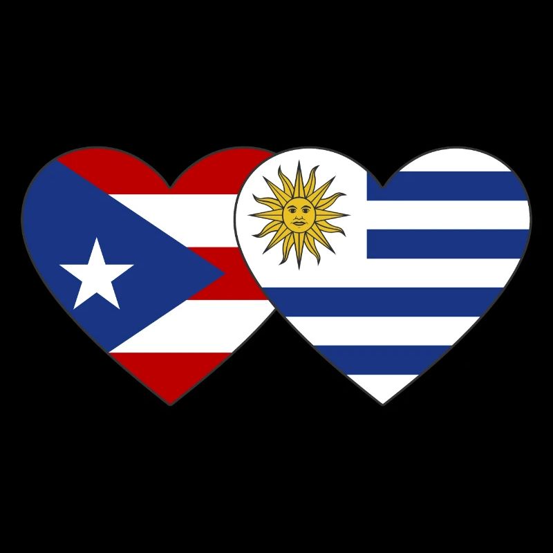 Porto Rico Uruguay Drapeau du cœur