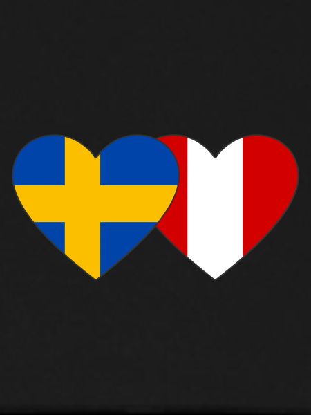 Sweden Peru Heart Flag