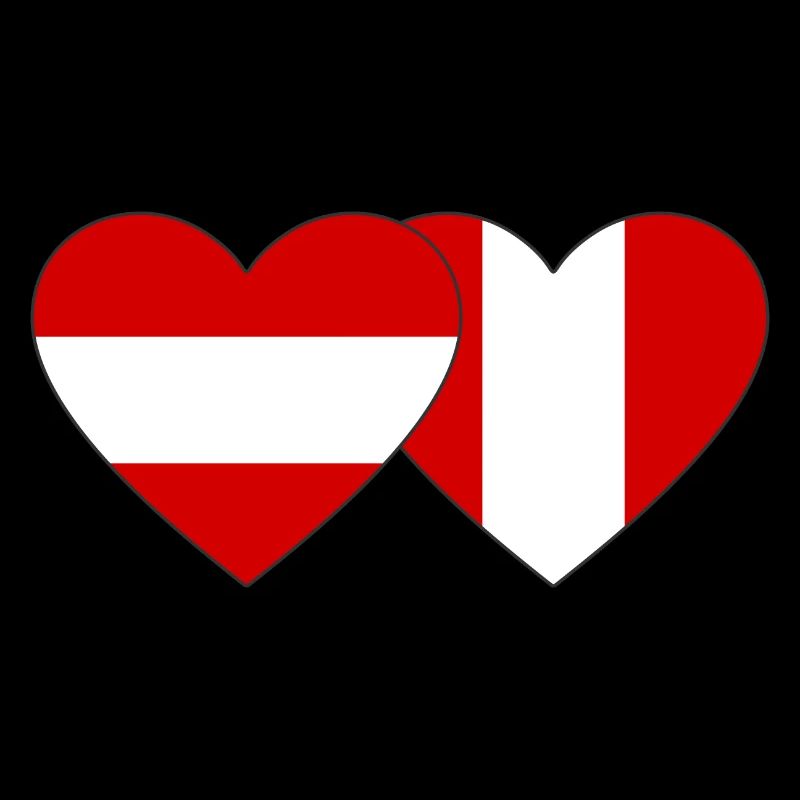 Austria Peru Heart Flag