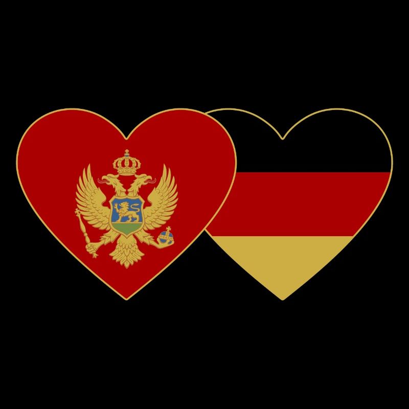 Monténégro Allemagne Drapeau
