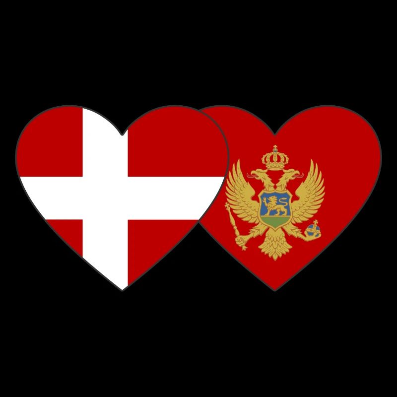 Dänemark Montenegro Flagge