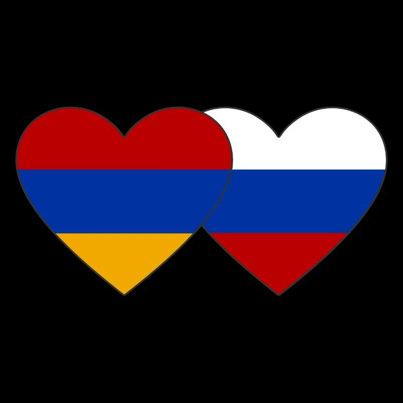Arménie Russie Drapeau Coeur