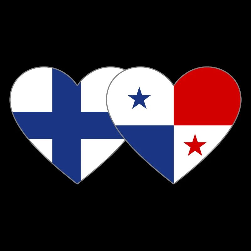 Finlande Panama Flag Heart